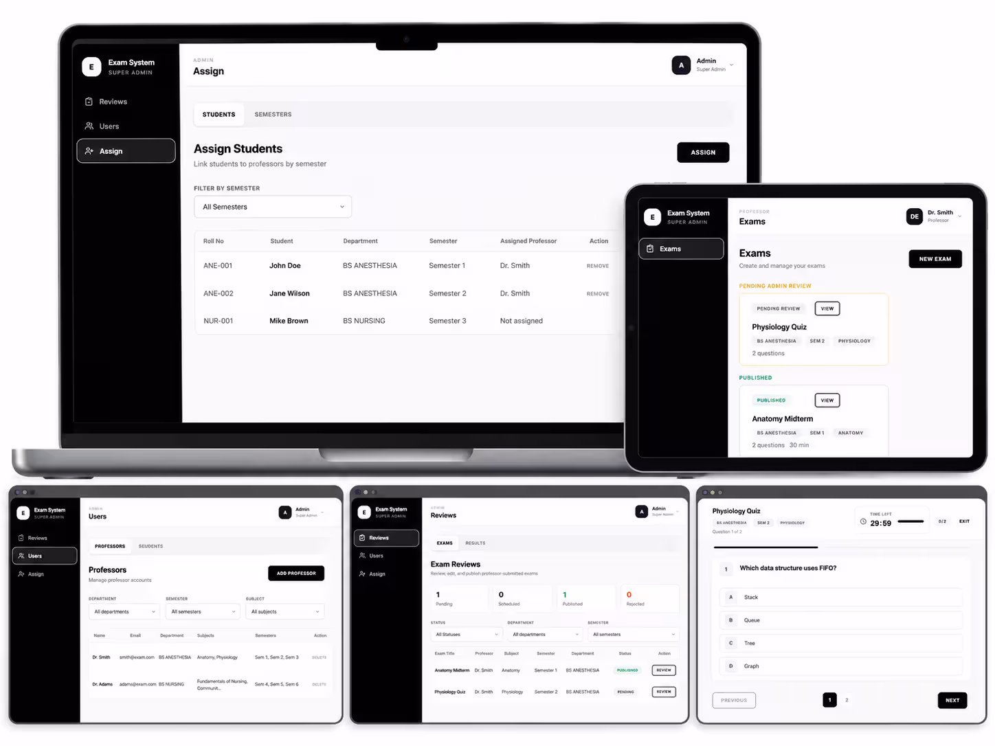 Exam System screenshot 1