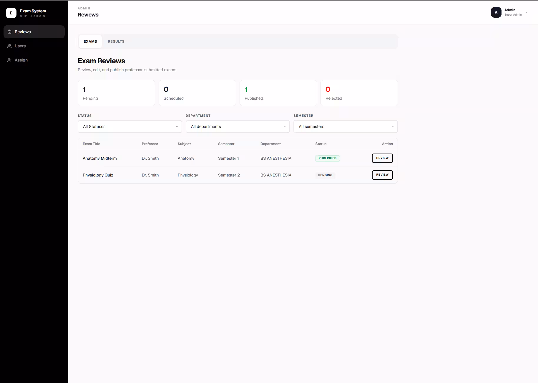 Exam System screenshot 4